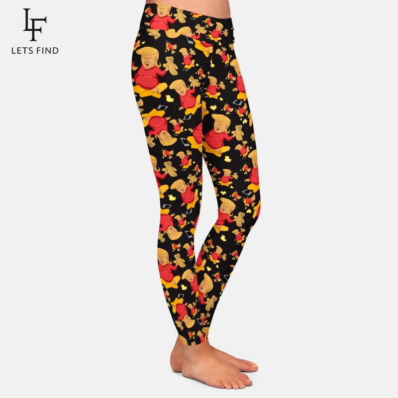 LETSFIND-Leggings de cintura alta con estampado 3D de seda de leche para mujer, mallas elásticas ajustadas de Fitness