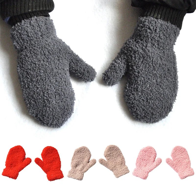 Fleece Baby Winter Gloves Soft Warm Kids Mitten for Girls Boys Accessories Thicken Warm Hands Children Gloves Mittens 1-4Y