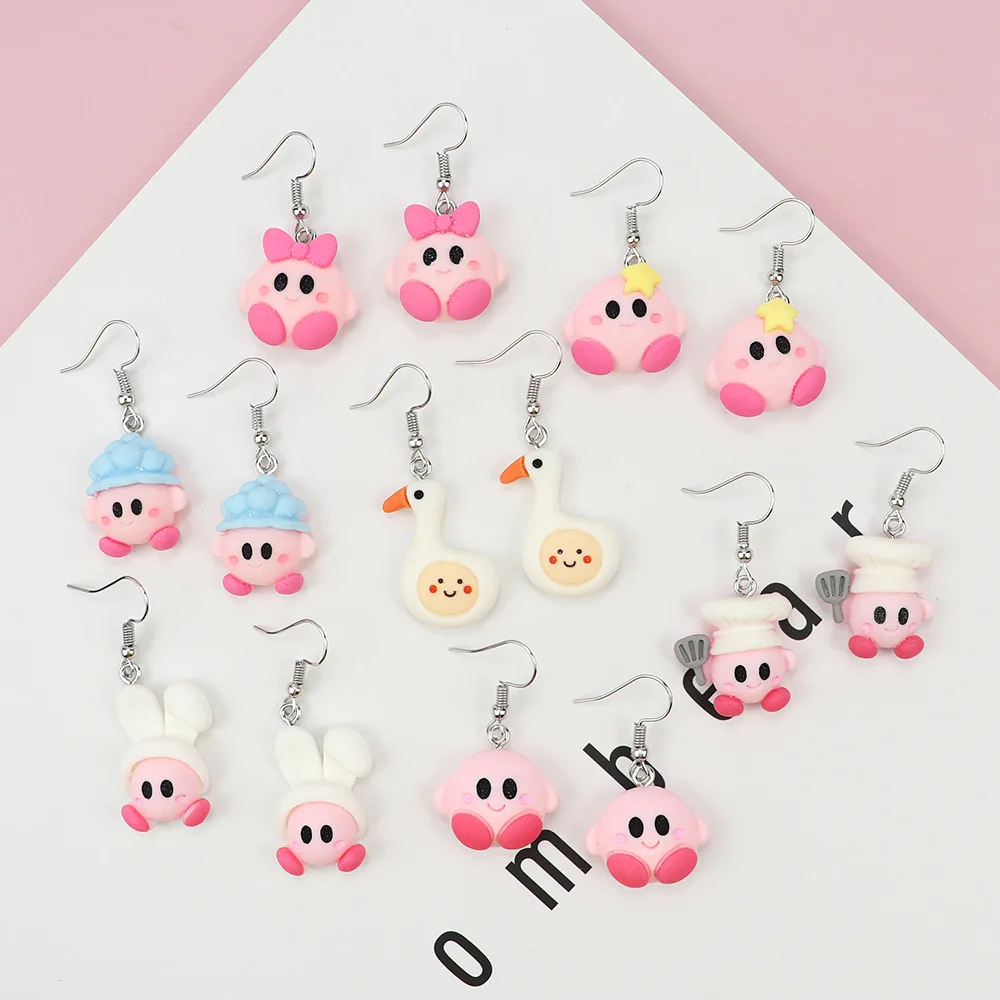 Cartoon Anime Kirby Series Kirby Doll Earring Jewelry Stud earrings PVC  Girl Christmas Gift Holiday Gift