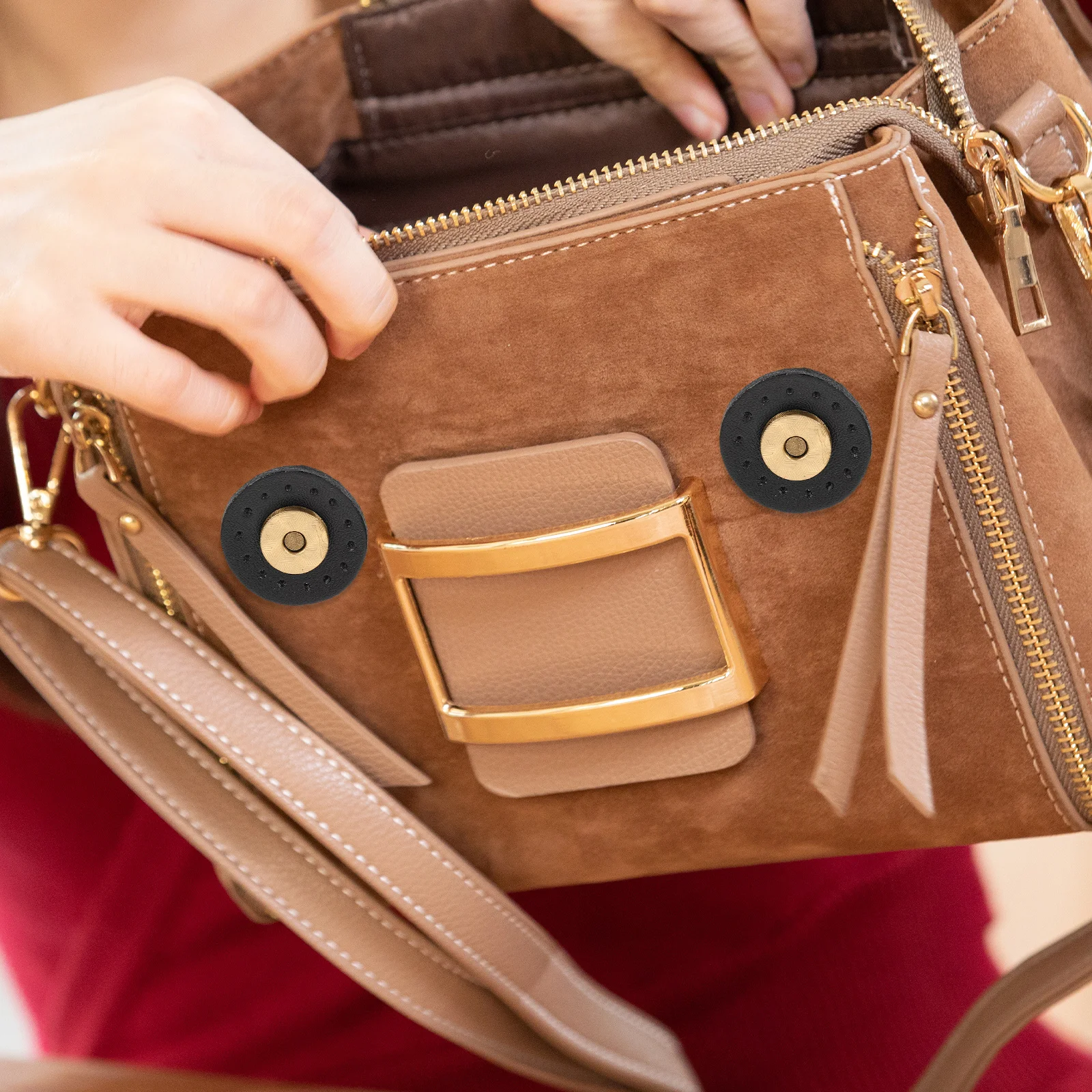 

3Pcs Magnetic : Round 3Cm Buckles for DIY Bags Purses Clutches Totes Craft Projects Purse Making Hardware