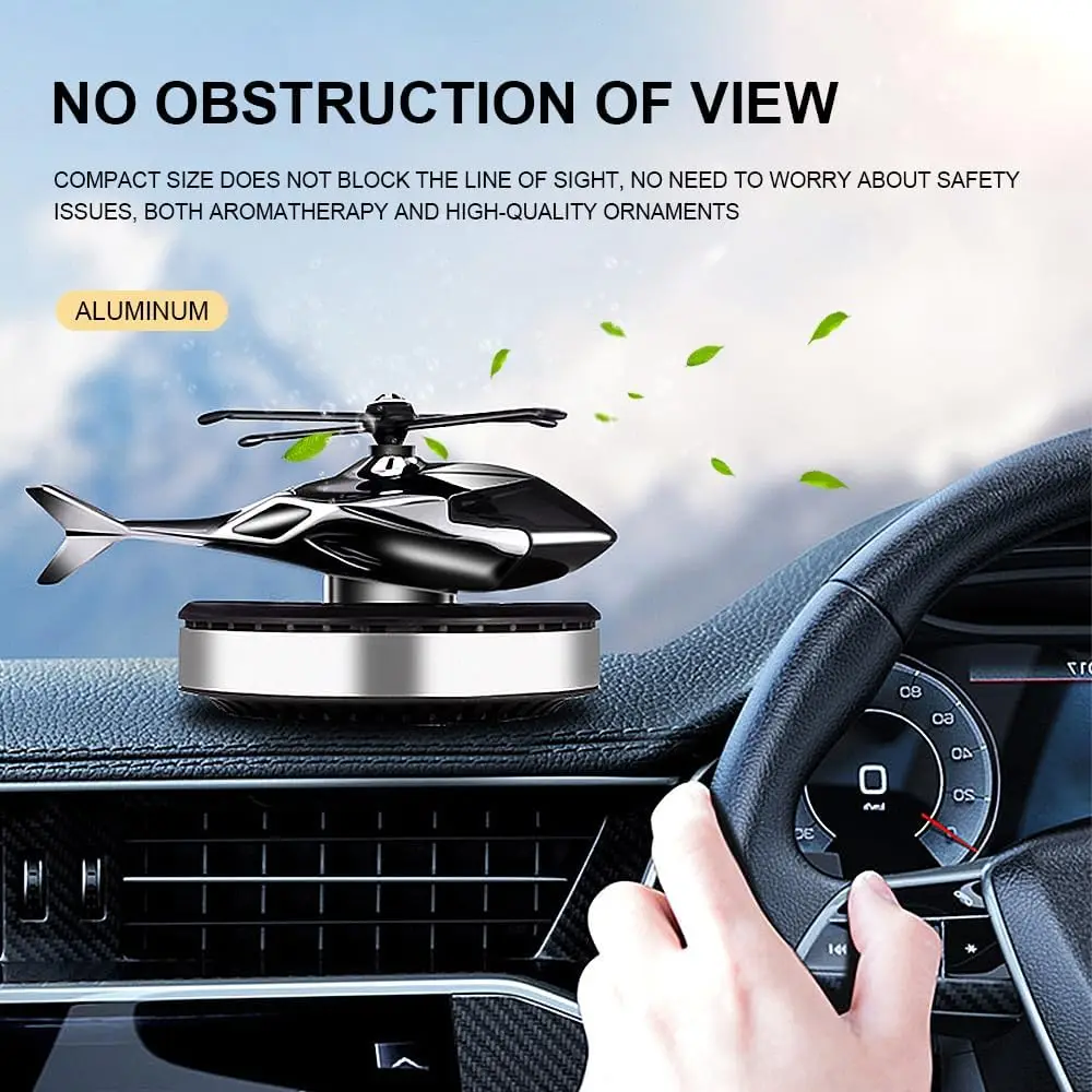 

Solar Energy Rotating Helicopter Aroma Diffuser, Car Air Freshener, Long Lasting Fragrance Car Perfume Essential Oil Diffuser