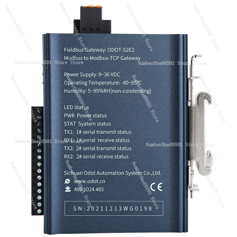 RTU/ASCII to TCP communication protocol converter 2 channels RS485 serial port leader/follower optional