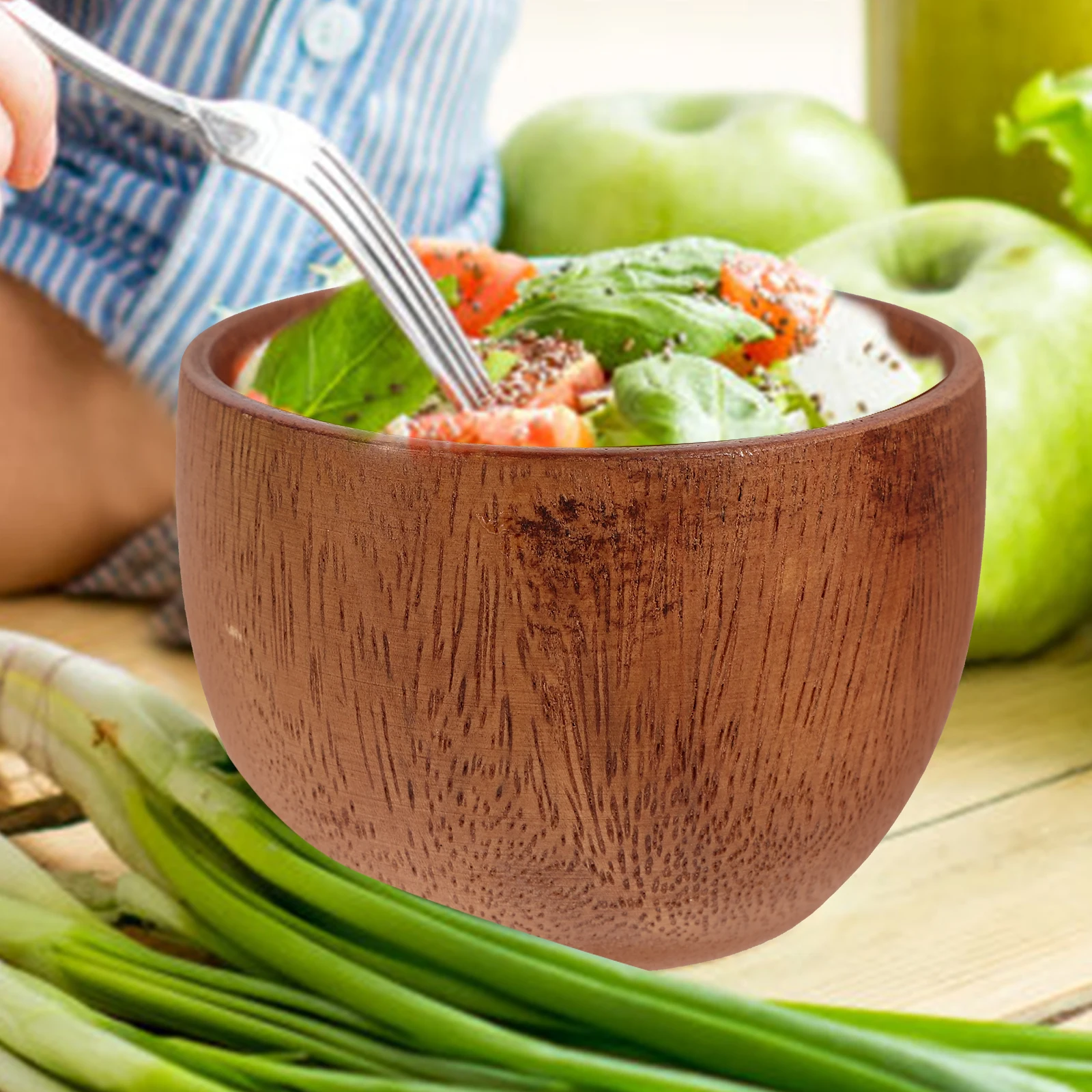 

Eco Friendly Bamboo Bowl For Fruit Salad Oatmeal Storage Vegetable Serving Household Tableware Container Bamboo Serving