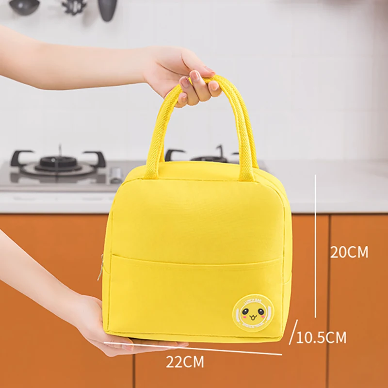 Маленькая термосумка для обеда для женщин, портативная сумка-холодильник для работы, детская школьная герметичная сумка для ланча с застежкой-молнией