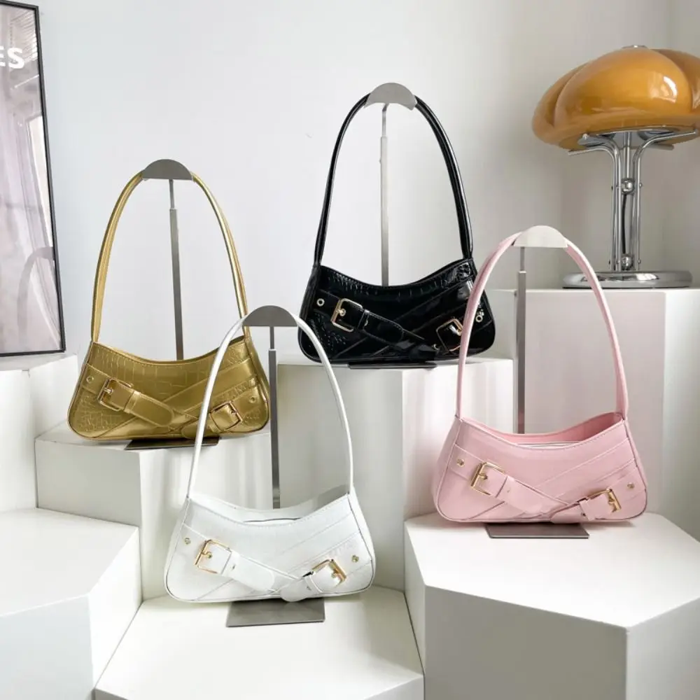 

Vintage New Design Belt Buckle Armpit Bag Harajuku Gothic Y2k Shoulder Bags Casual Punk Spicy Girls Handbag Female