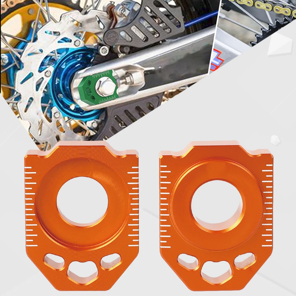 

Motorcycle CNC Rear Chain Adjuster Axle Blocks For KTM SX SXF XC XCF EXC EXCF XCW XCFW 85 125 150 200 250 300 350 450 525 530