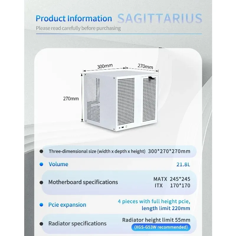 Magnetic Front Panel 8-Bay NAS Case, 0.8mm Steel Dual Chamber Isolated Cooling, 100% Space Use Tool-less for AIO Server
