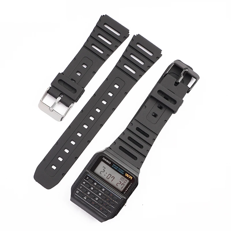 

Watch band for Casio straps watch accessorise CA-53W CA-61W FT-100W W-520U W-720G tpu soft watchband 20mm Wristband Belt FT100W