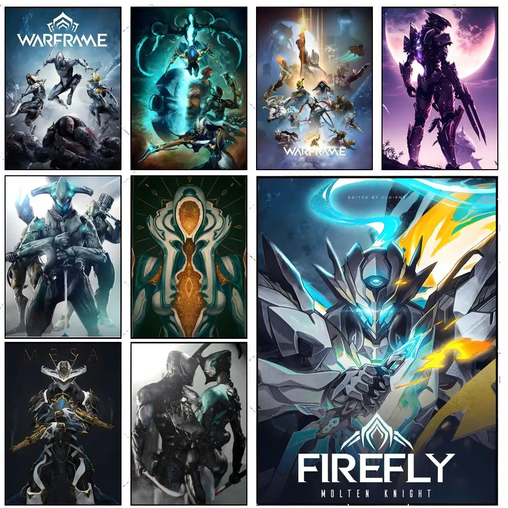 ARPG Hot-Game Warframe-W Poster Self-adhesive Painting With Prints Home Bedroom Living Room Decoration Holiday Gifts