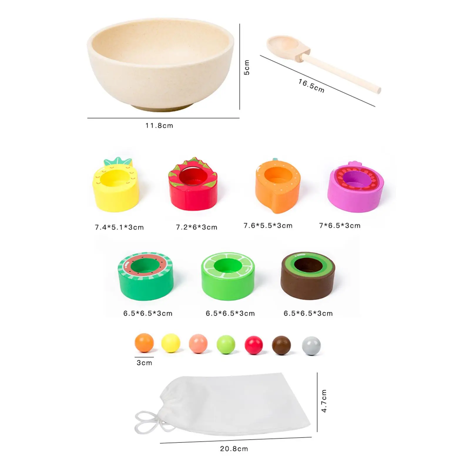 Montessori Toys Wooden Balls in Cups Early Education Toys Preschool Learning Toy Sorter Game for Children Girls Holiday Gifts