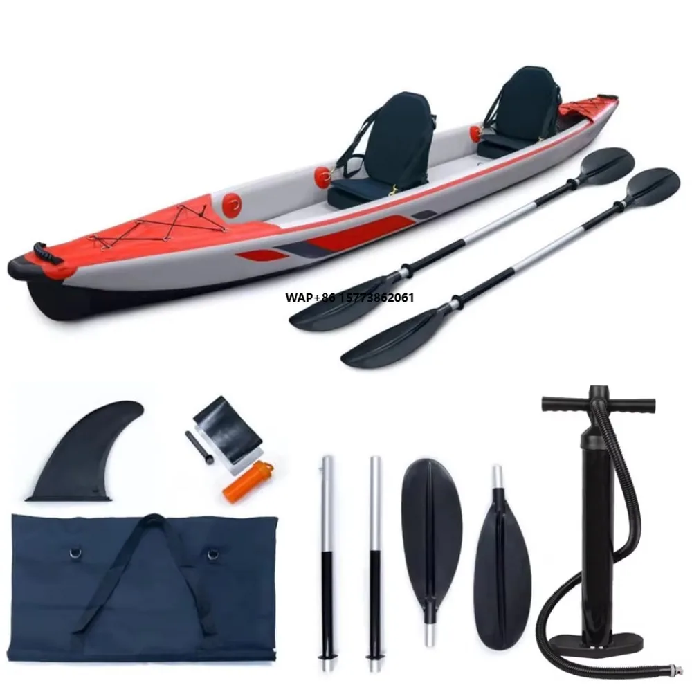 

Inflatable Kayak 2 Person Factory Custom Fishing Canoe Drop Stitch Rowing Boats With Detachable Fin