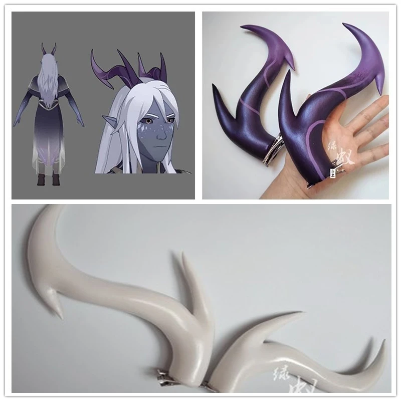 

The Dragon Prince Aaravos Cosplay Horns Headwear Headdress Hairpin Halloween Carnival Fancy Party Cosplay Props Birthday Xmas