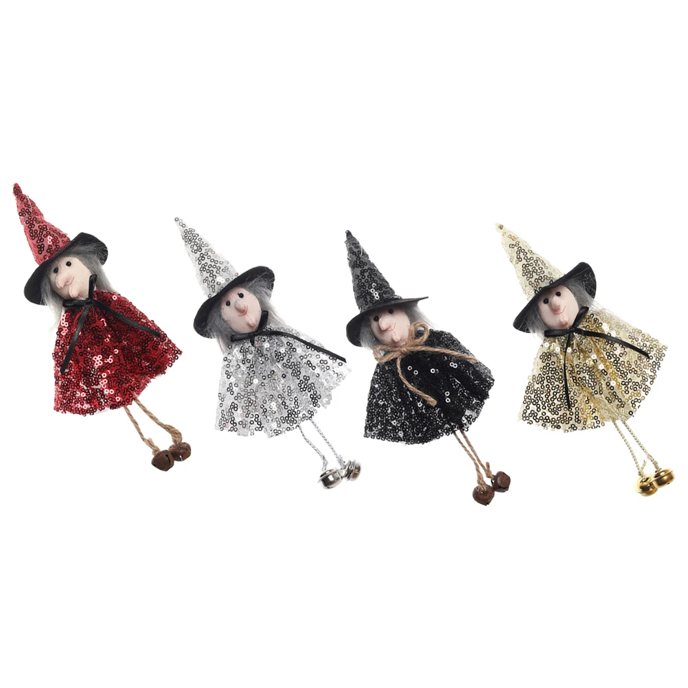 

4 Pcs Witch Hanging Halloween Decor Pendant Silver Halloween Hanging Decor Festive Accessories Home Party