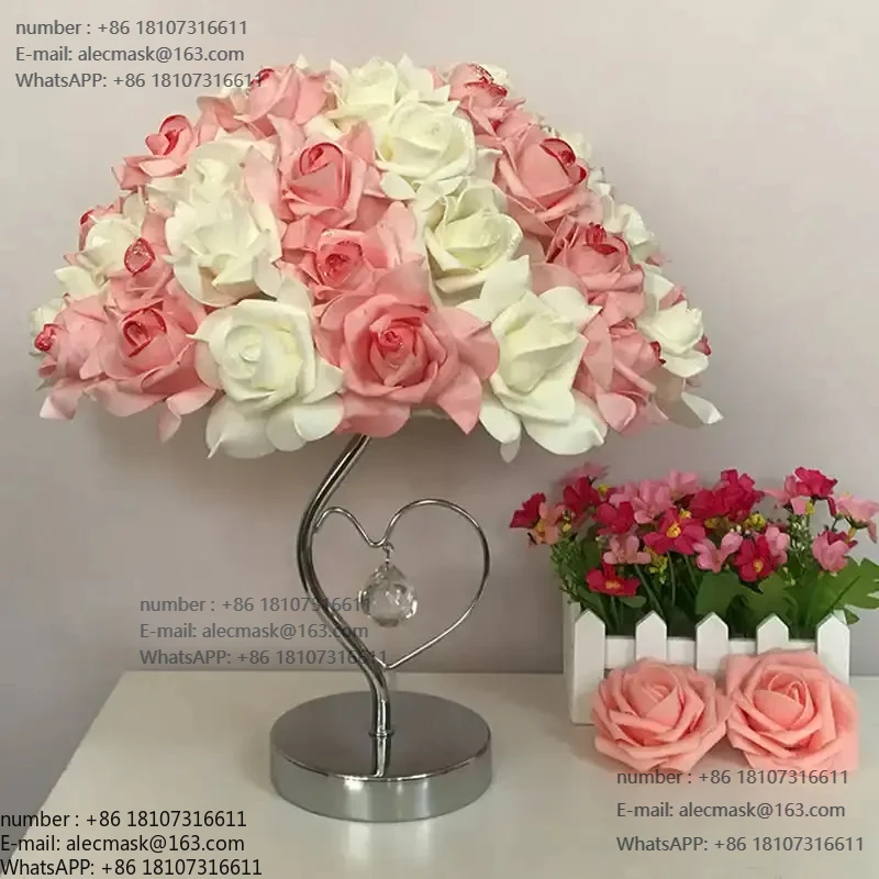

European Table Lamp Rose Light Emitting Diode Night Lamp Bedside Table Lamp Home Wedding Party Decoration