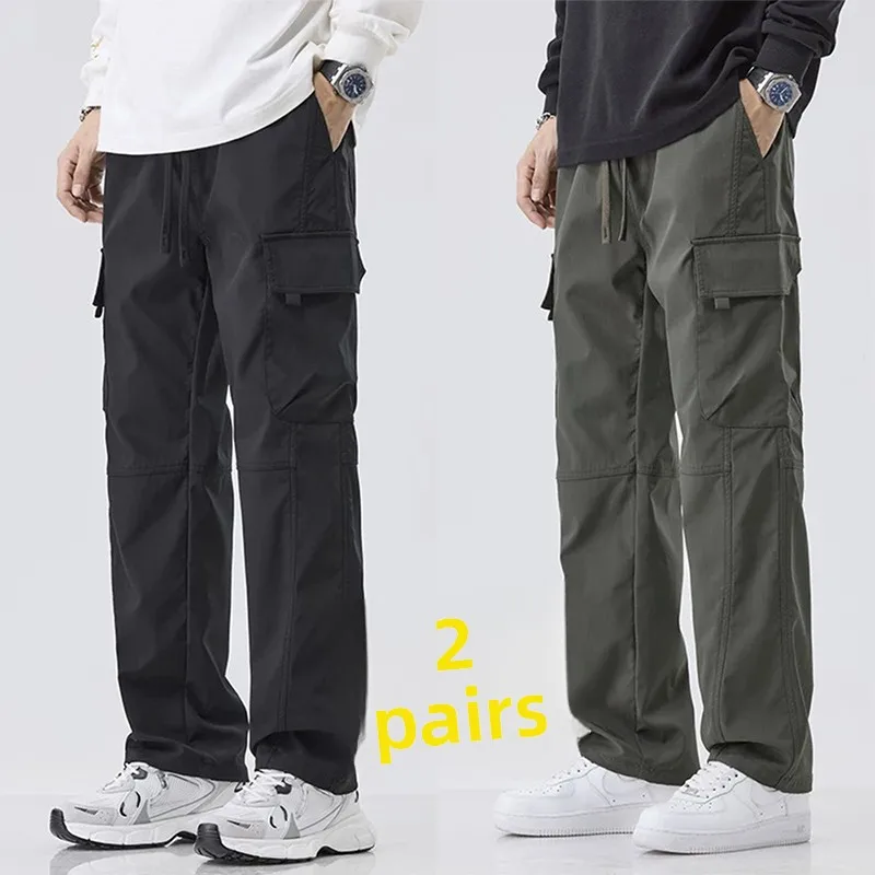 

Мужские повседневные брюки American Sle, свободные прямые брюки, тонкие рабочие брюки, износостойкие, устойчивые к разрывам, длинные брюки