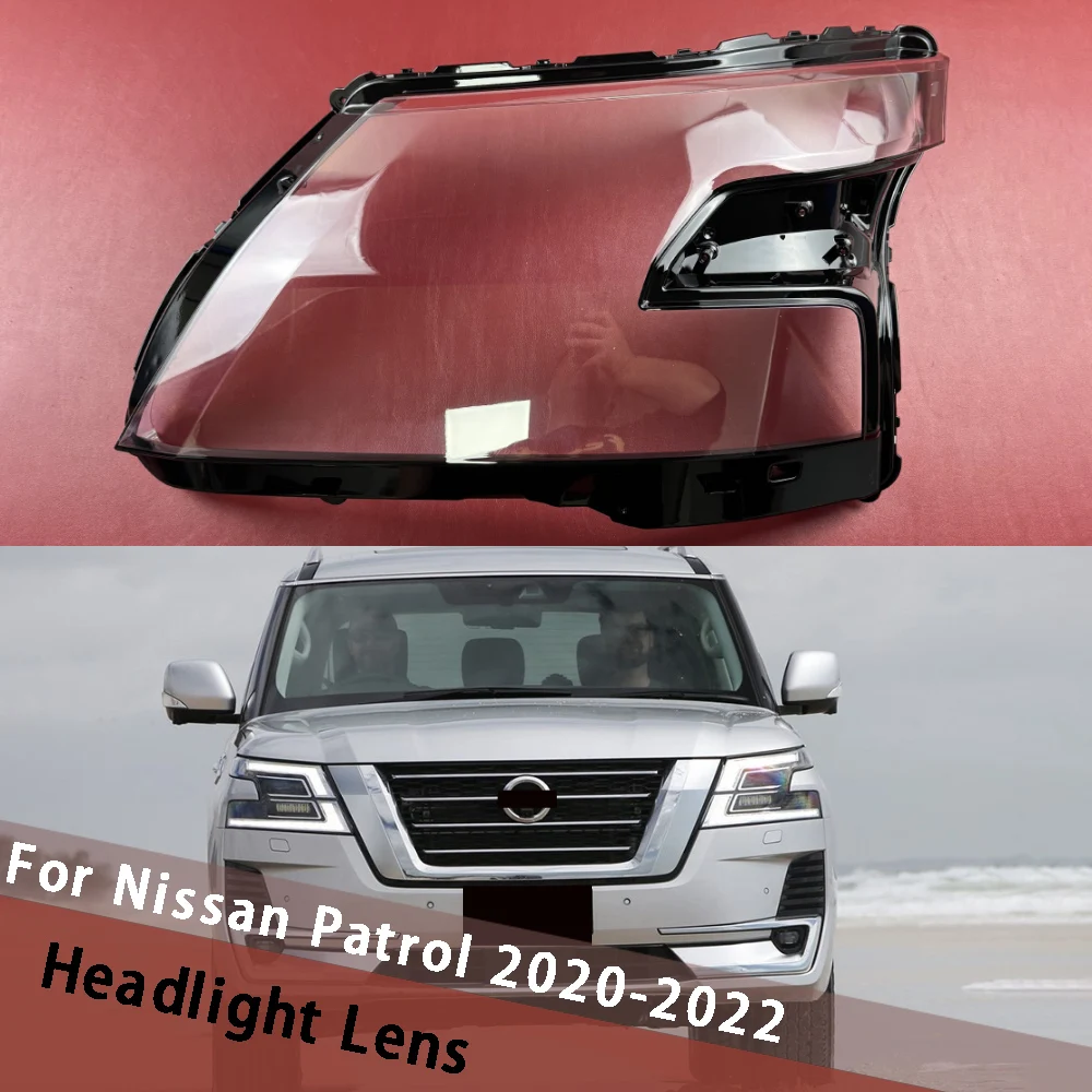 

For Nissan Patrol 2020 2021 2022 Headlight Transparent Lampshade Headlamp Cover Front Lamp Shell Headlights Lens Plexiglass