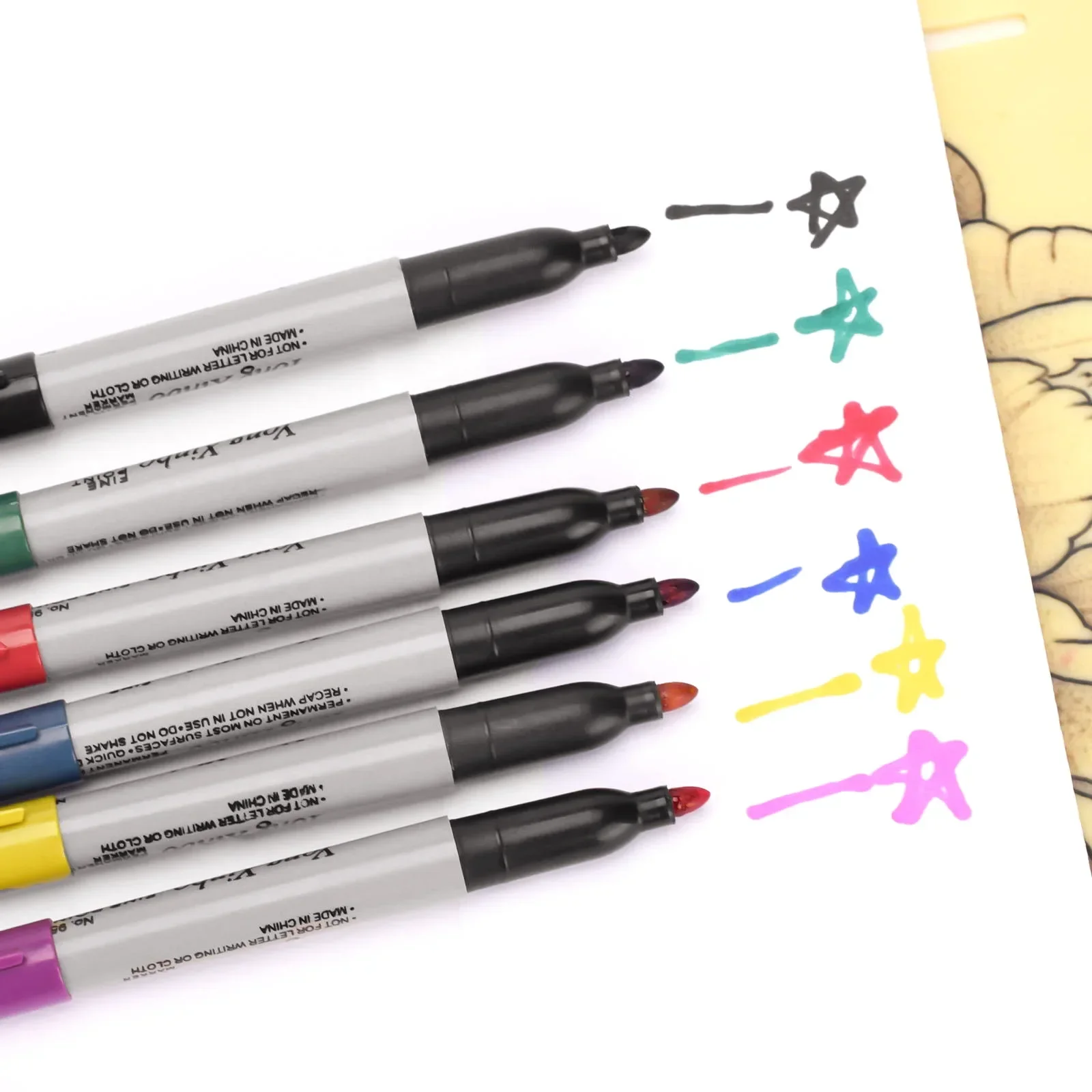 6 Colors Erasable Skin Marker Pen Tattoo Sketch Transfer for Body Art Makeup Accessories Office Study Supply 6pcs