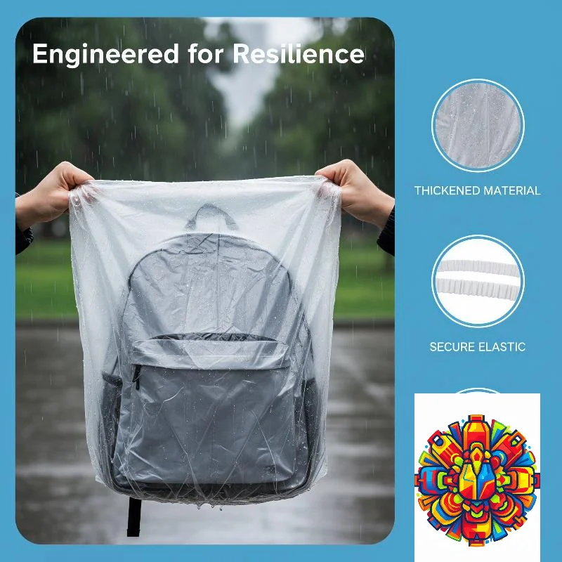 Disposable Lightweight Backpack Rain Covers 10 Pcs Elastic Waterproof Protectors for Camping Hiking Travel Outdoor Trips