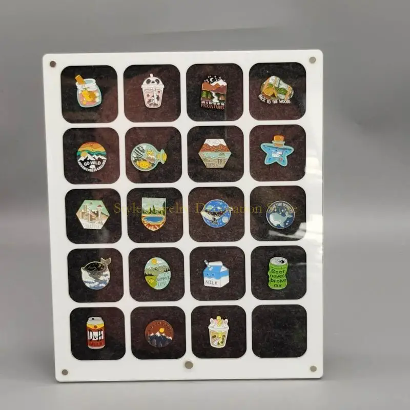 D46E مجموعات دبوس بروش دبوس الأكريليك منظمين للميداليات عملة دبوس المجوهرات