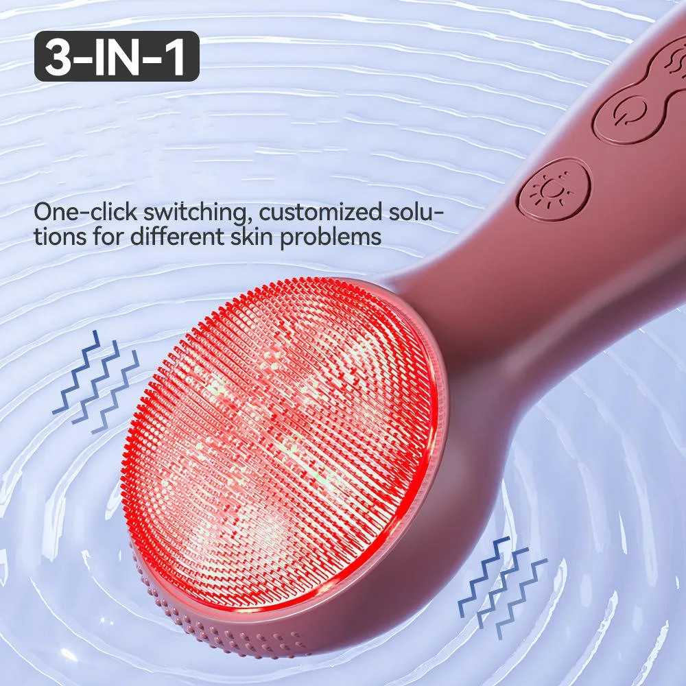 เครื่องนวดหน้าซิลิโคนไฟฟ้าแบบพกพา Sonic Vibrating Face Cleaning Brush
