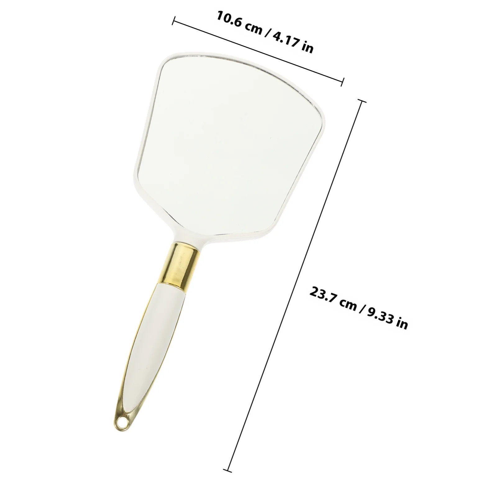 Espelho de maquiagem de mão com alça Espelho portátil para mulheres Material ABS durável Superfície transparente de alta definição