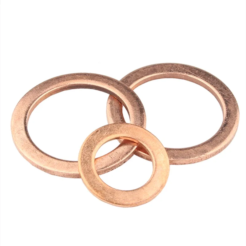 M4 M5 M6 M8 M10 M12 M14 M16 M18 M20 M22 M24 M27 ~ M60 النحاس الصلبة غسالة الرقائق حلقة مسطحة طوقا خواتم ختم عادي فاصل غسالات