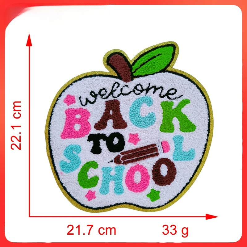 1PC Large Teachers' Day Ironing Patch Back To School Bus Pen Stationery Embroidered Badge Clothing Jeans T-Shirt Sweater Decor