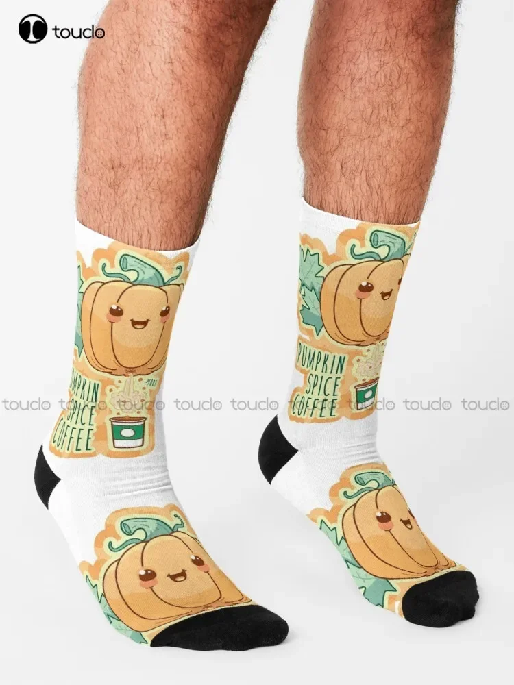 Pumpkin Spice Coffee Funny Joke Socks American Flag Socks Men Personalized Custom Unisex Adult Teen Youth Socks New Popular Art