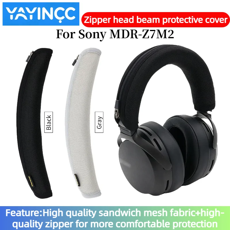 

YAYINCC Headphone Head Beam Cover for Sony MDR-Z7M2 Earphone Headset Zipper knitted fabric headband protective cover