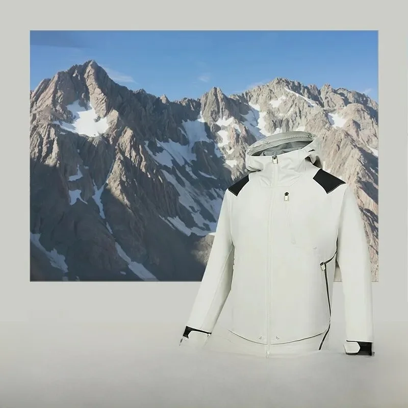 

Outdoor Faion Men's Jaet All-Match Windproof Polyester Fiber Stand Fit Full-Welded Hard ell Commute Ready Hooded Zipper