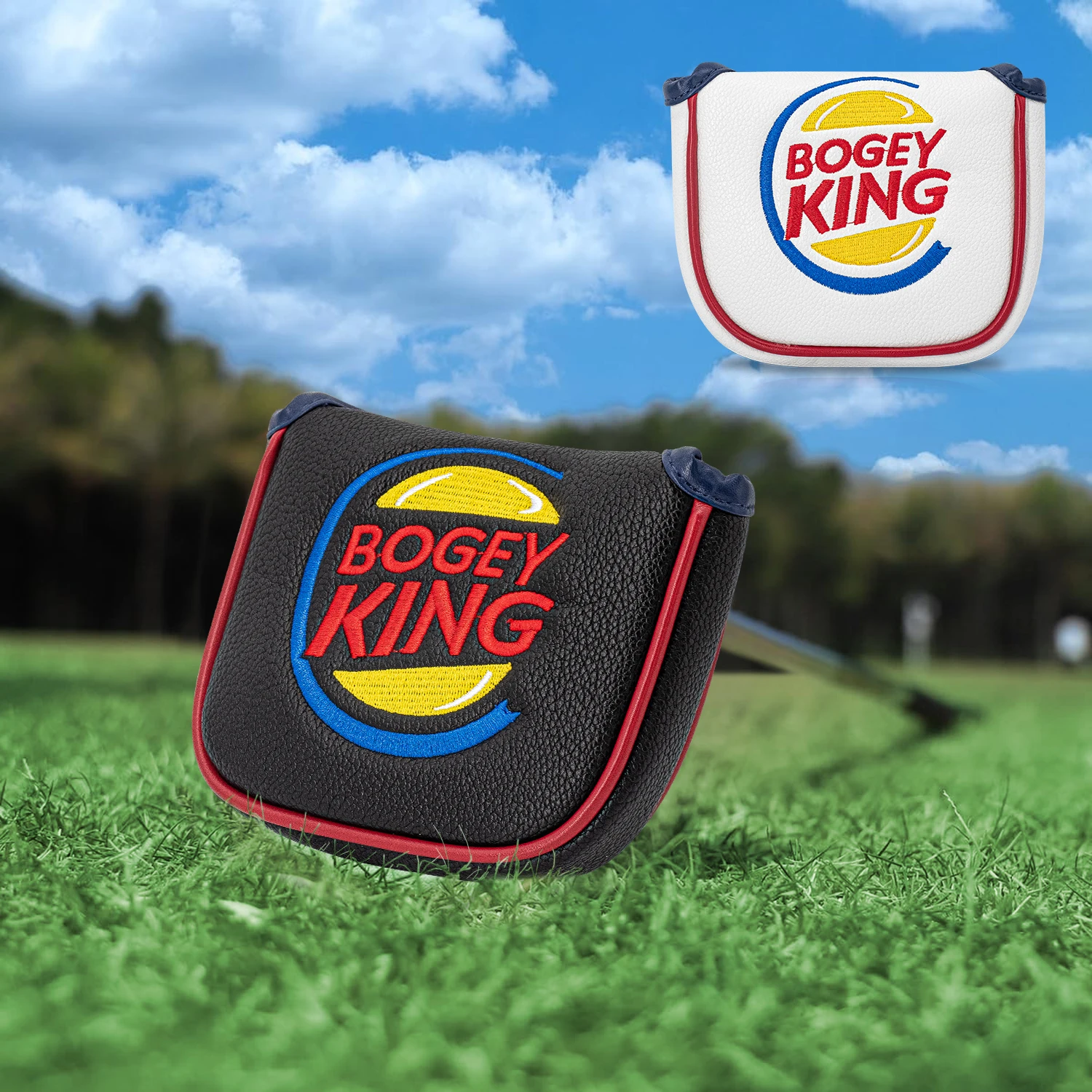 KING Golf Club Protective Cover, Golf Putter Cover, PU Material, Available in Black and White, Magnetic Closure view 2