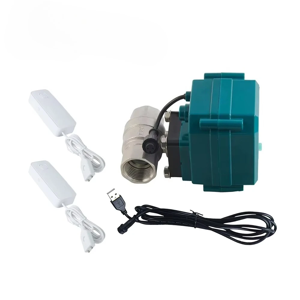 For Tuya WIFI Professional Water Flow Cut-Off Valve DN15 DN20 DN25 DN32 & Leak Detection Kit, App Control Monitoring, IP65 Rated