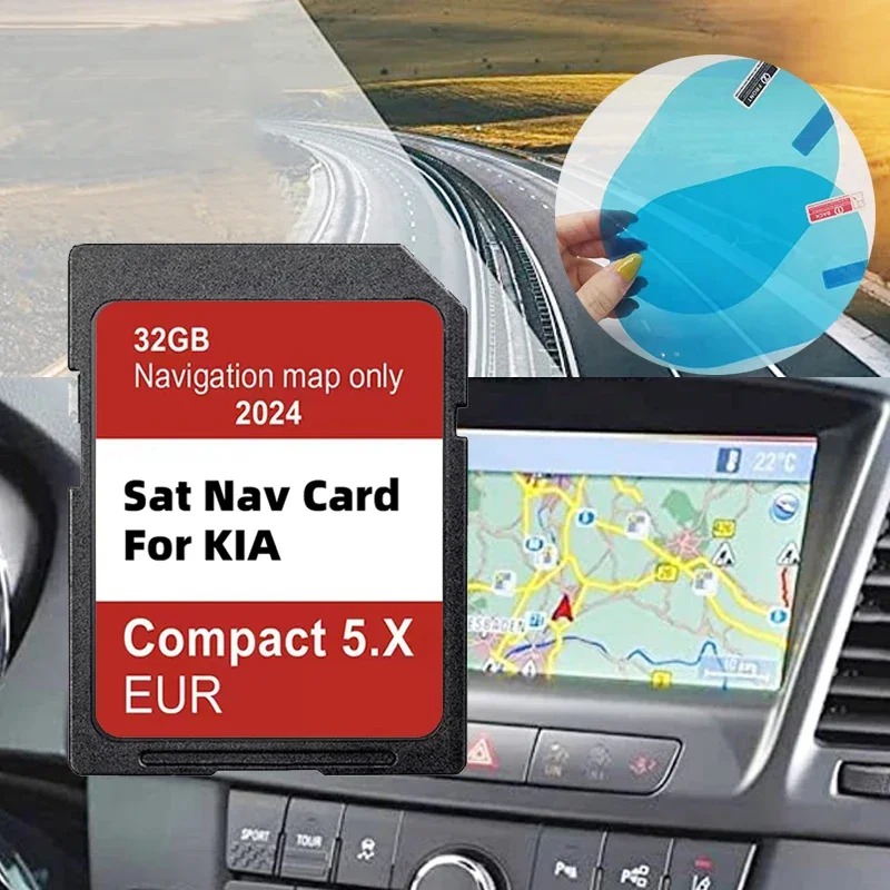 Sat Nav EU UK Maps 32GB 2024 SD Card for KIA Carens/Ceed/Niro/Optima/Picanto/Rio/Soul/Sportage/Stonic Car Navigation GEN5 GPS