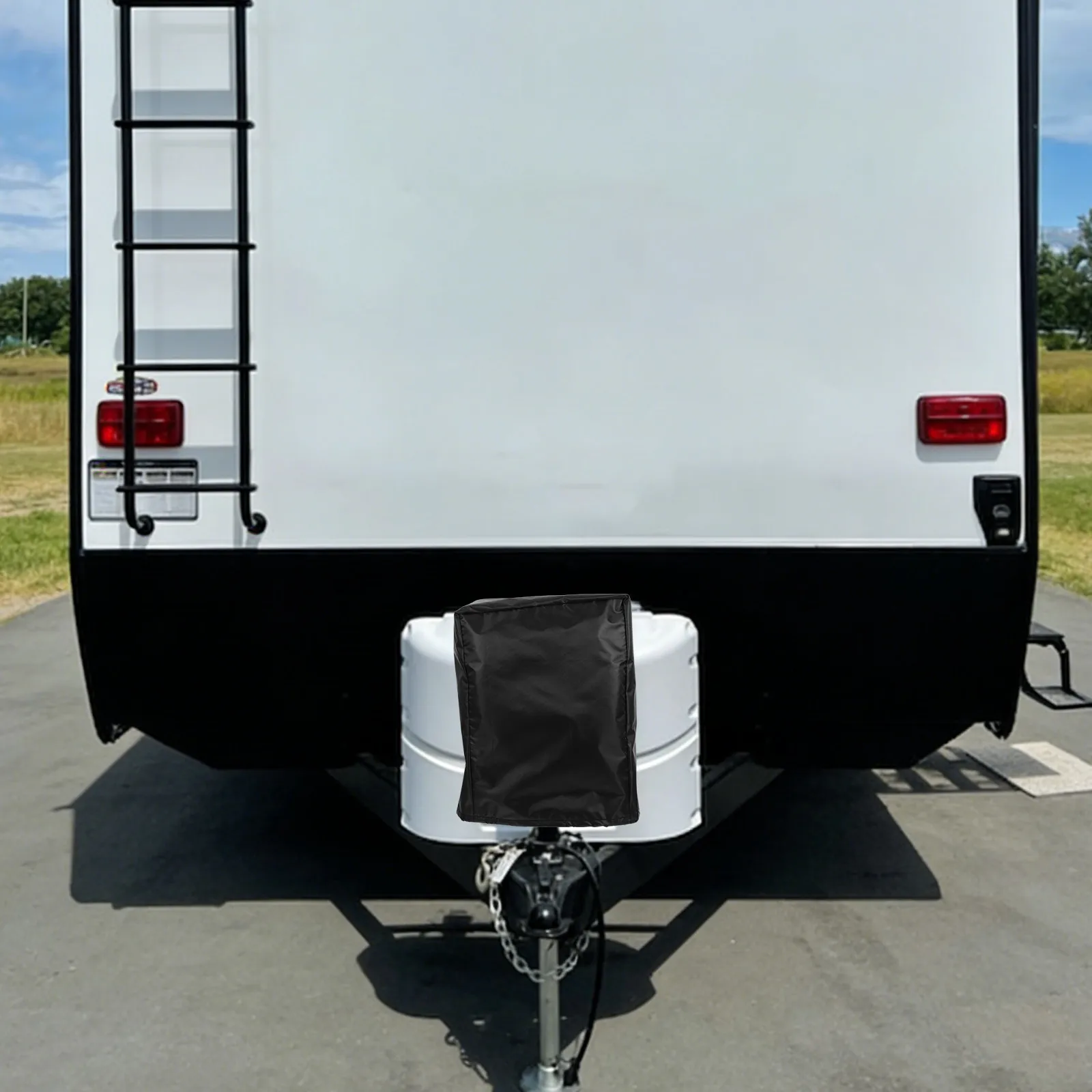 

2Pcs Electric Tongue Jack Cover Rv Waterproof Oxford Cloth Trailer Protective 14x10x5inch Weatherproof Camper Motorhome Hitch