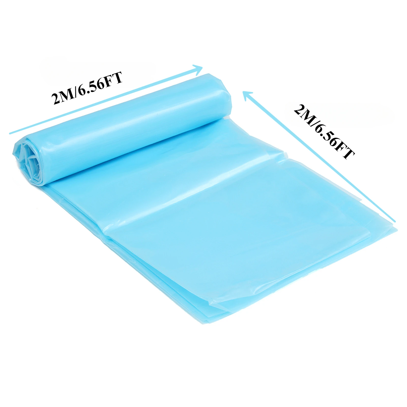 Outdoor Sturdiness Pond Liner HDPE 0.2mm Light Blue Easy Cutting Impermeable Underlayment for Pond Stream Water Garden 6.6x6.6FT