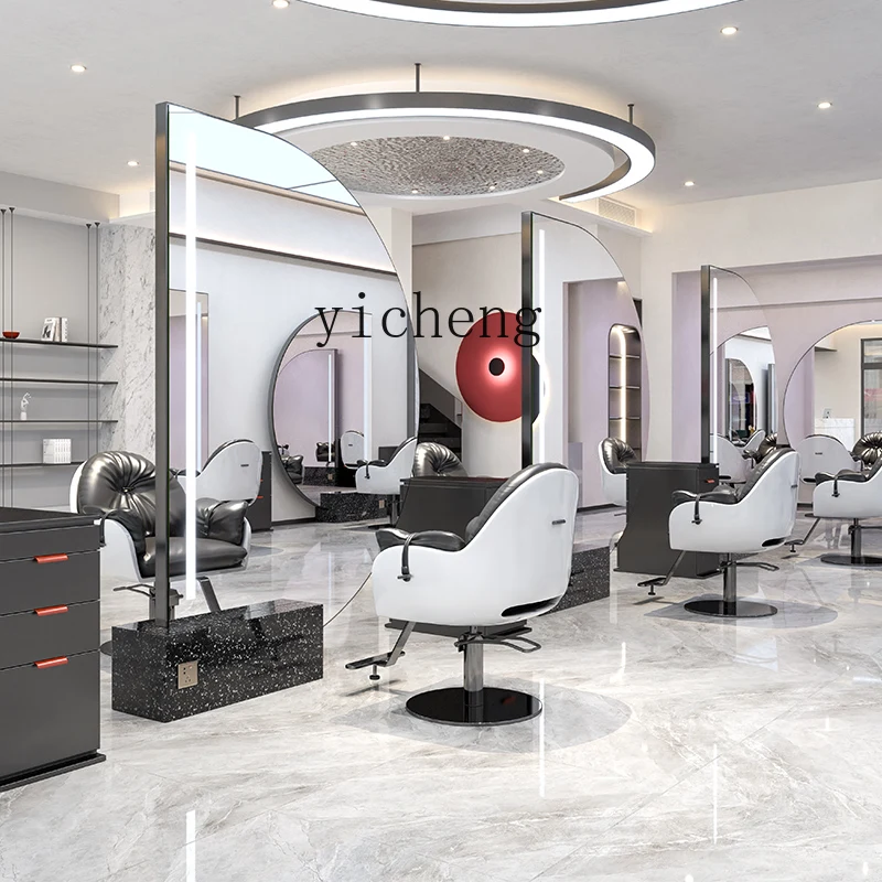 XL mirror single and double sided floor-to-ceiling hair salon mirror table hair salon special hair cutting mirror