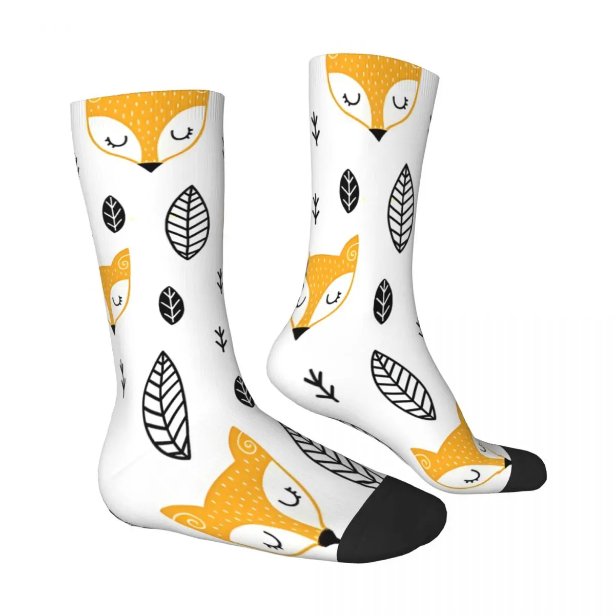 Scandinavia Cartoon Fox Socks Male Mens Women Winter Stockings Harajuku