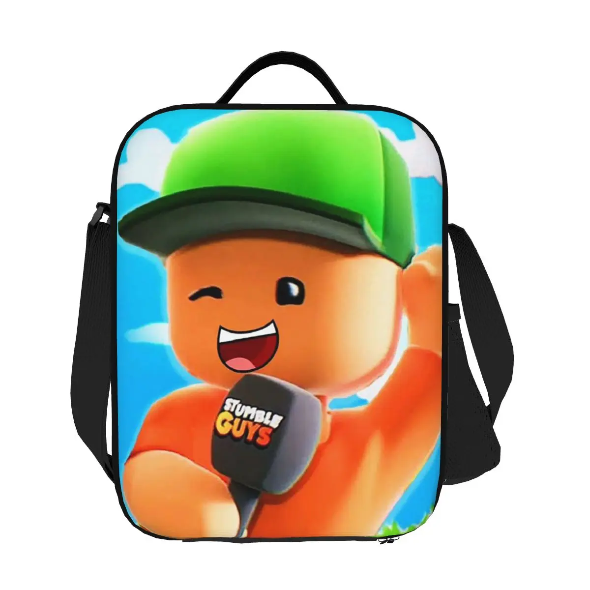 

Stumble Guys Game Insulated Lunch Bags Portable Picnic Bags Thermal Cooler Lunch Box Lunch Tote for Woman Work Children School