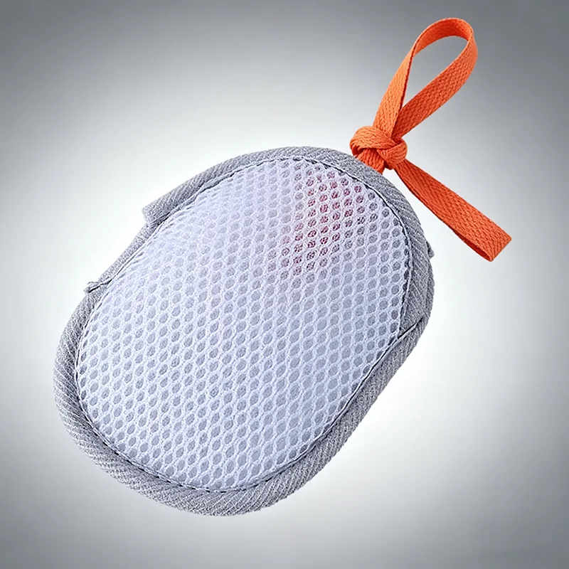 كيس شبكي لصابون الساندويتش مزدوج الجوانب لغسول الوجه للاستحمام يخلق رغوة غنية مع كيس شبكي فقاعي الصابون