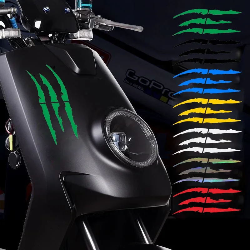 Personalità Adesivo per auto moto Universal Monster Claw Striscia graffiata Decal Marker Riflettente Impermeabile Decorazione moto Ac