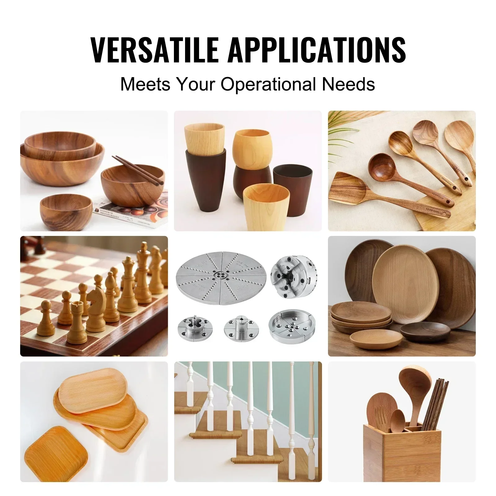 VEVOR KP965 مخرطة تشاك، 4-الفك 3.75 "مخرطة معدنية تشاك تحول آلة الملحقات للآلات الدقيقة طحن الطحن