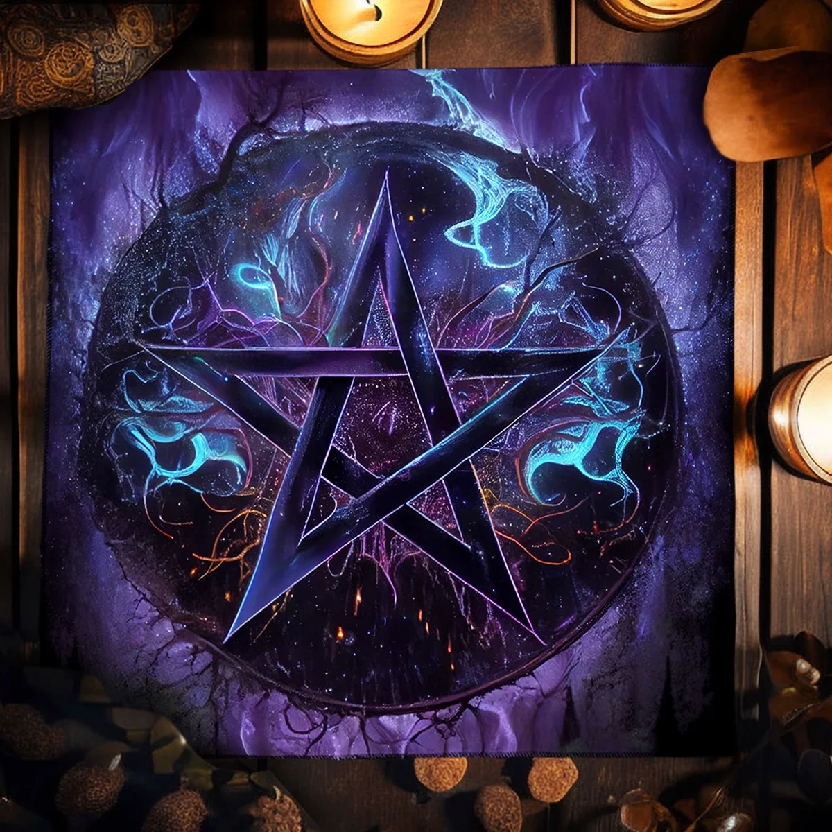 Star Pattern Tarot Tablecloth for Party Decoration Tarot Witch Altar Cloth Pagan Table Cloth Astrology Table Cover for Card Game