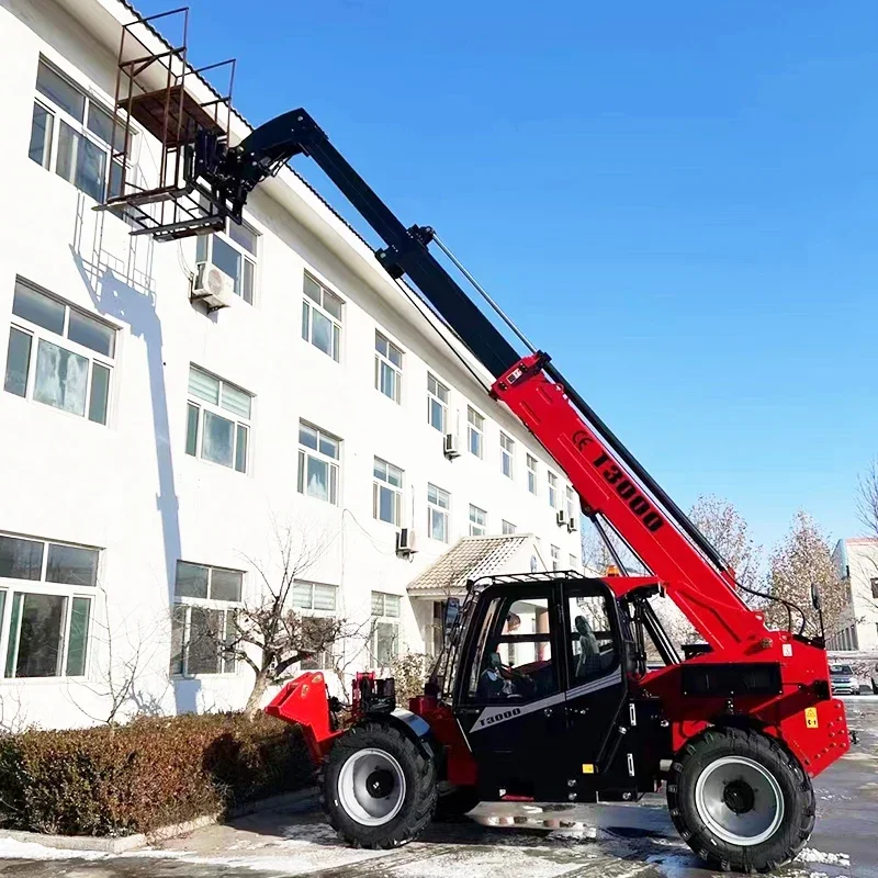 3 Ton New Telescopic Diesel Forklifts Handler Flexible Control of Four-wheel Drive High Reach Telehandlers for Sale in Usa