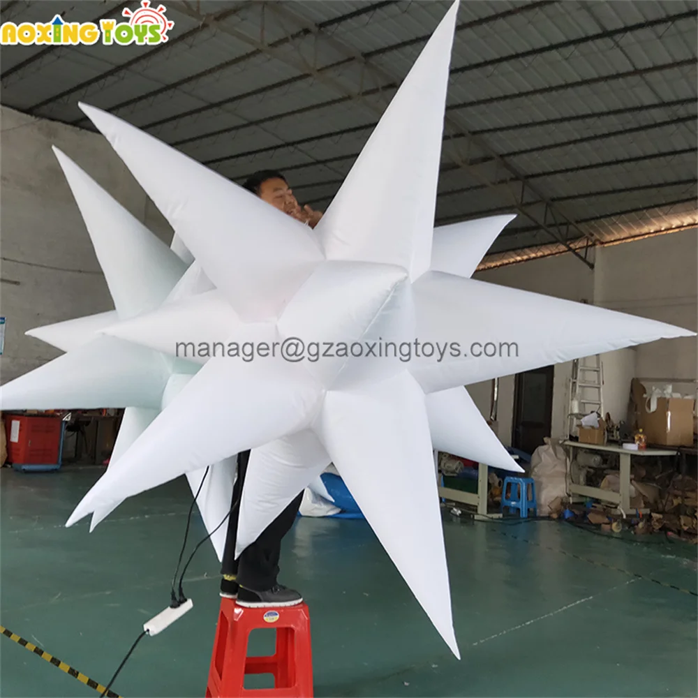 Giant LED Light Inflatable Star Hanging Balloon For Stage Advertising Event Nightclub Wedding Party Decoration