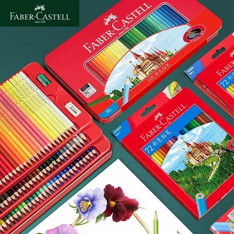 Professional Faber-castell Castle 36/48/72 Classic Color Pencil Wooden Painting Pencils Professional Drawing Art Supplies