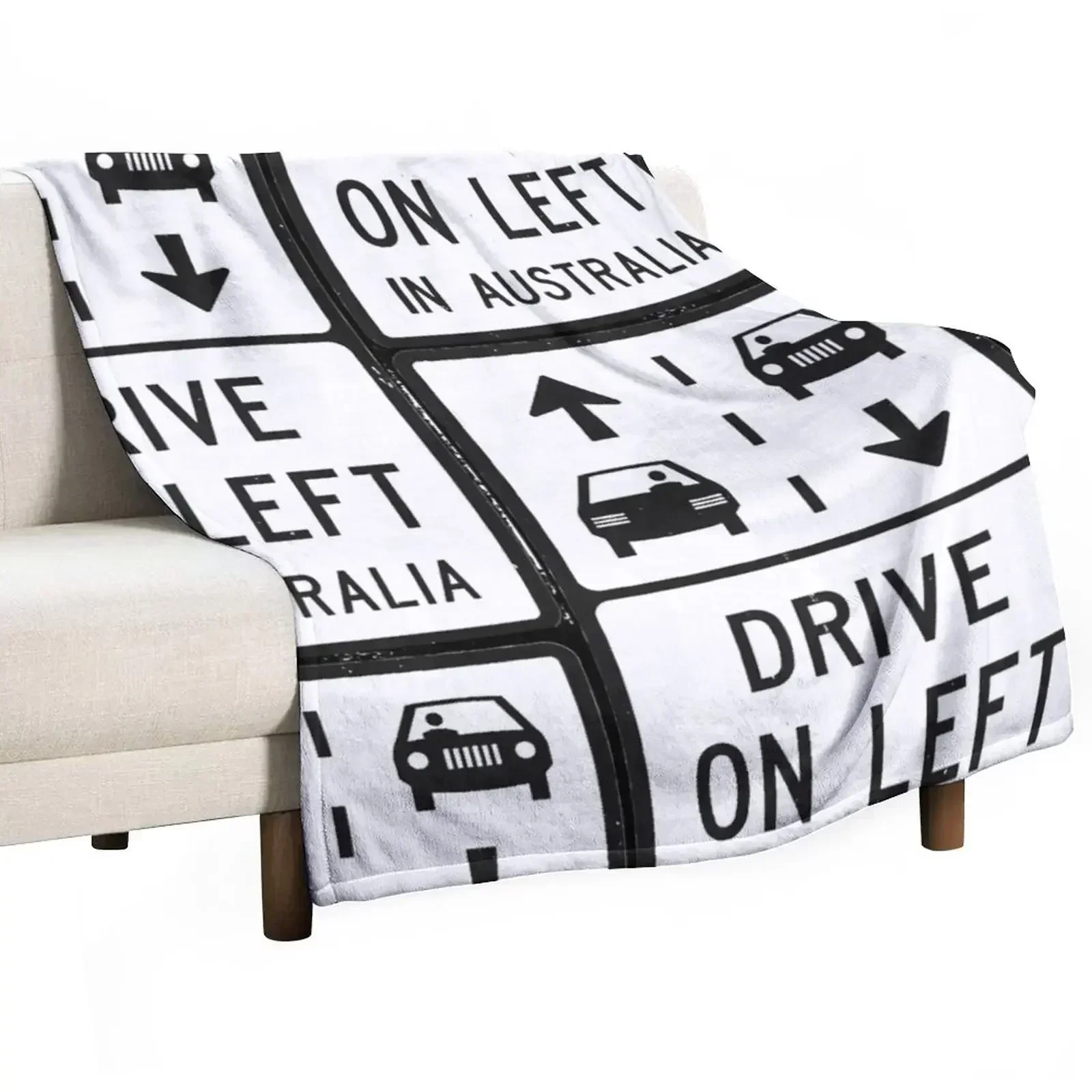 New Drive on the left in Australia - road sign Throw Blanket christmas decoration Cute Plaid Furrys Blankets