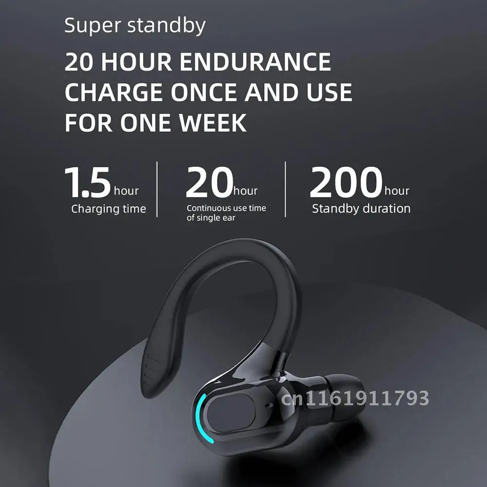 M-F8 Waterproof Bluetooth Earphone HIFI Wireless Headphone Ear Hook Noise Cancelling Music Sports Gaming Business Headset Earbud