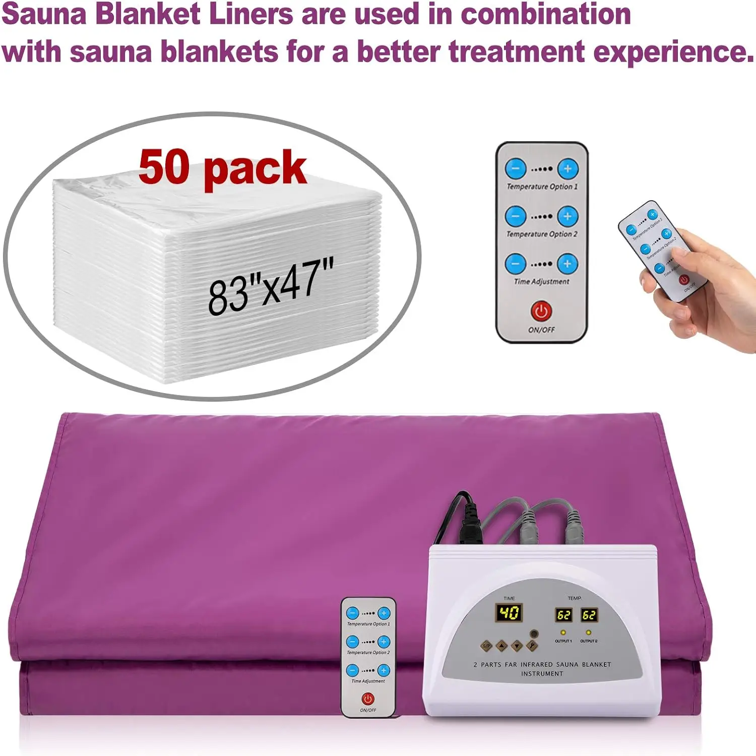 50PCS Disposable Plastic Sheeting for Body Wrap Used Inside a Far Infrared Sauna Blanket Sauna Bag Tool Relieve Stress 83x47inch - view 4