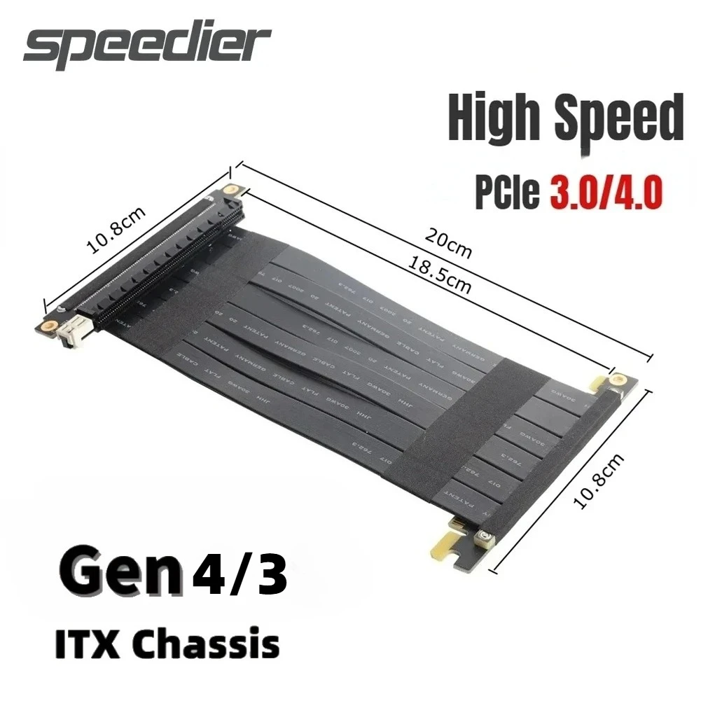 

Cheap Shielded PCI-E Riser X16 3.0 4.0 High Speed Extension Cable Reverse GPU Extender For A4 ITX K39 K49 K55 K99 A31s K01 Cases