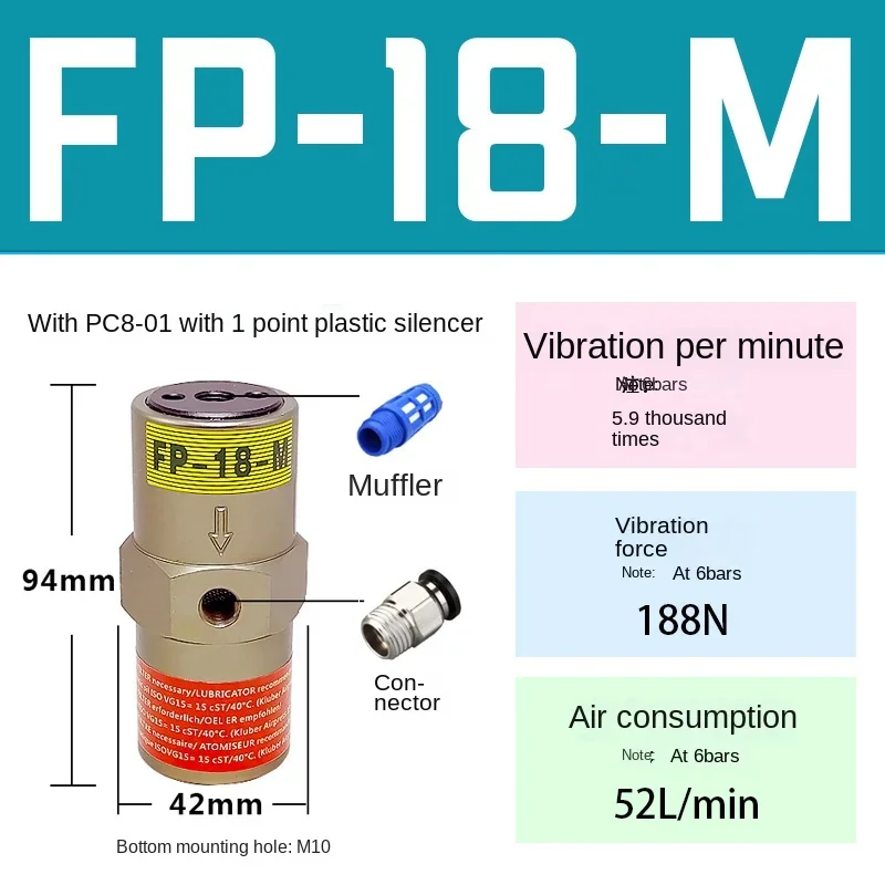 

Piston Pneumatic Vibrator FP-18-M Oscillator Pneumatic Hammer Feeder oscillation